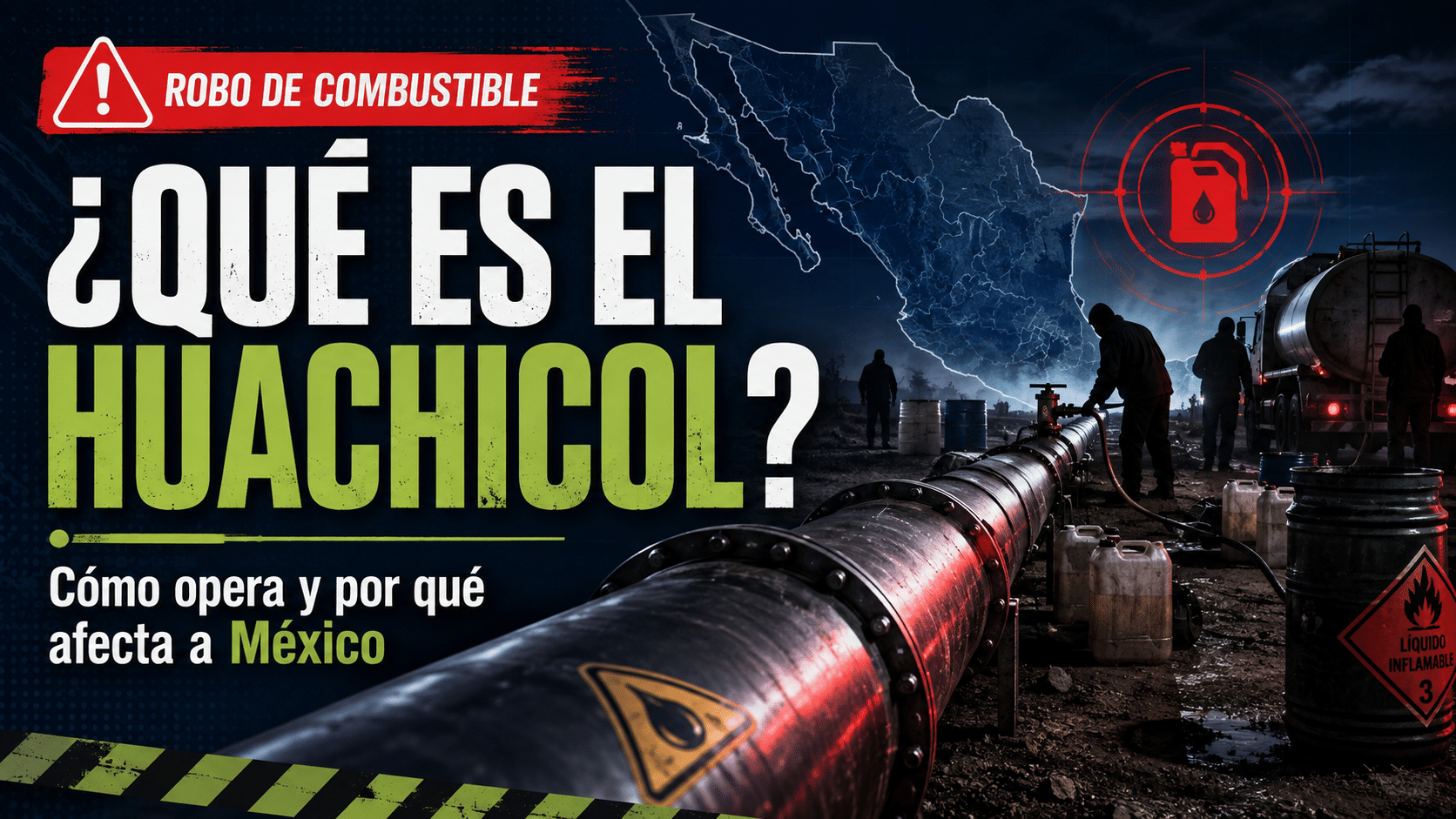 Descubre qué es el huachicol, qué significa huachicoleo, quiénes son los huachicoleros y cómo funciona el robo y comercio ilegal de combustible en México.