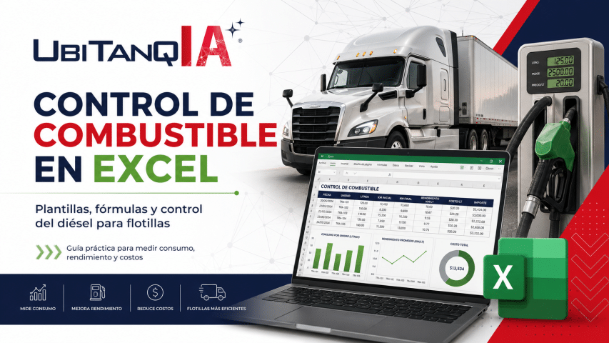 Control de combustible en Excel para flotillas: plantillas, fórmulas y dashboard para medir consumo, rendimiento de diésel y costos operativos.