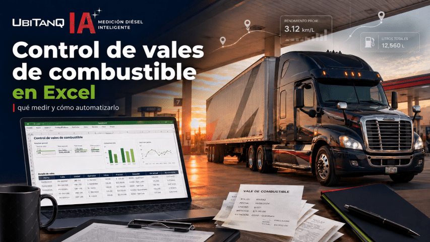 Aprenderás qué debe incluir un control de vales de combustible en Excel, cómo calcular rendimiento de diésel por kilómetro, qué errores suelen distorsionar la información, cómo detectar posibles fugas o consumos atípicos y cuándo conviene automatizar el control con tecnología para flotillas y UBITANQ IA