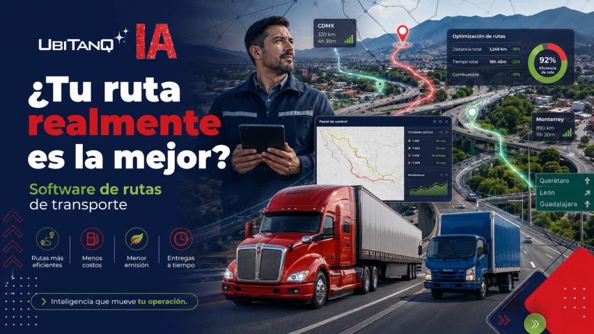 qué debe incluir un software de rutas de transporte, cómo evaluar funciones, qué indicadores revisar, cómo relacionar rutas con control de combustible, telemetría, mantenimiento y seguridad, cómo calcular rendimiento de diésel y cómo UBITANQ IA ayuda a conectar rutas, cargas, consumo real, conciliación e indicadores.