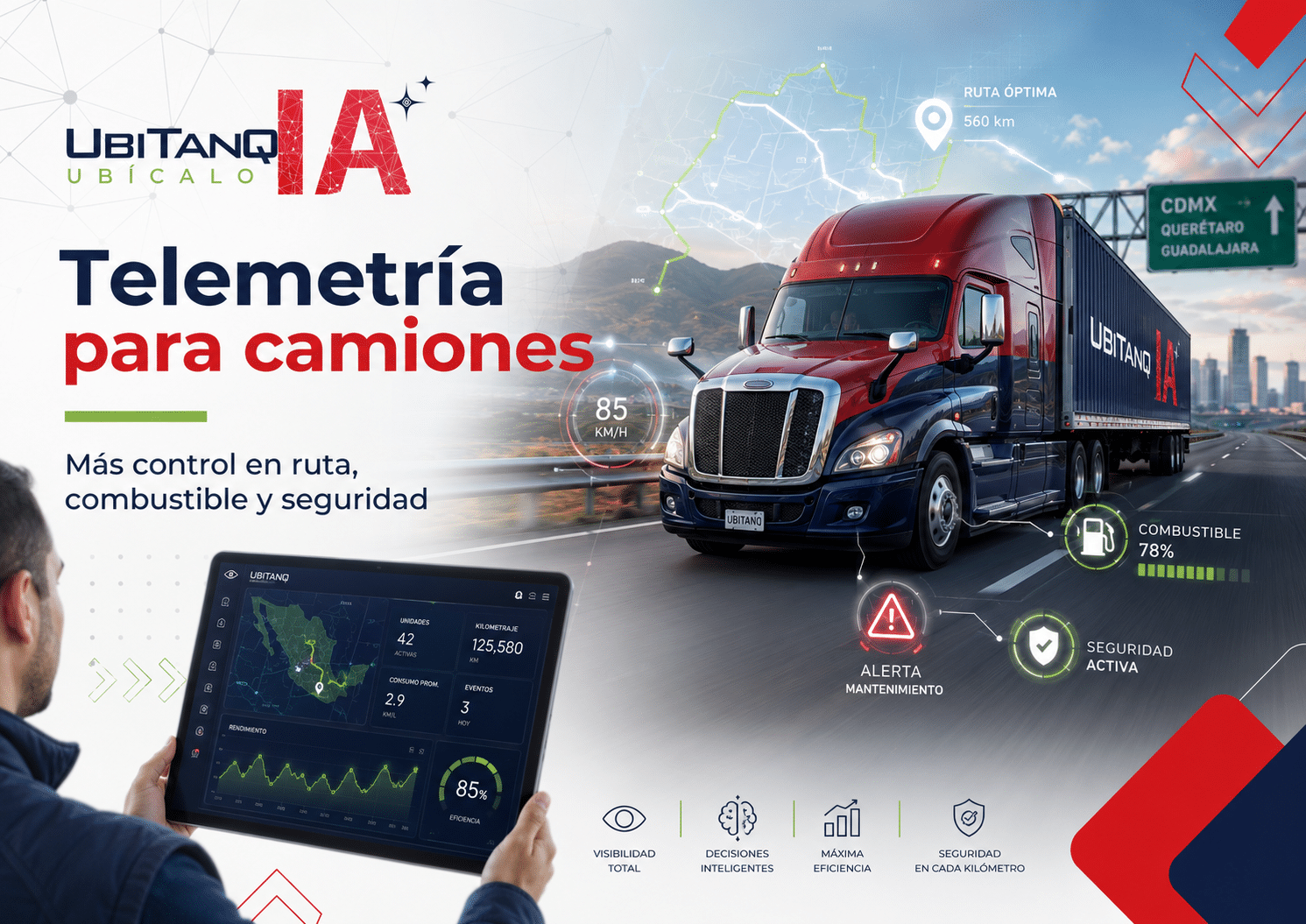 Telemetría para camiones: cómo mejorar seguridad, rutas, combustible y gestión de flotillas